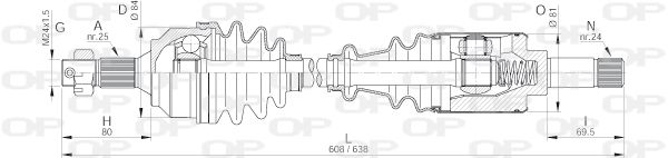 OPEN PARTS Приводной вал DRS6161.00